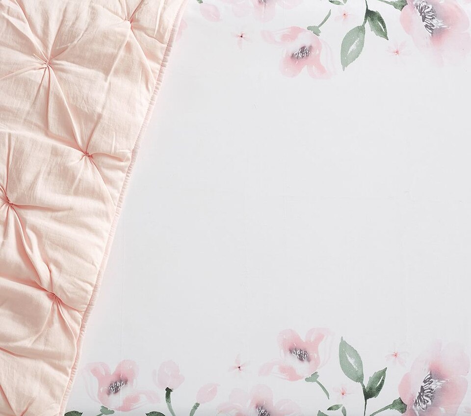 Meredith Floral Picture Perfect Organic Cot Fitted Sheet Pottery Barn